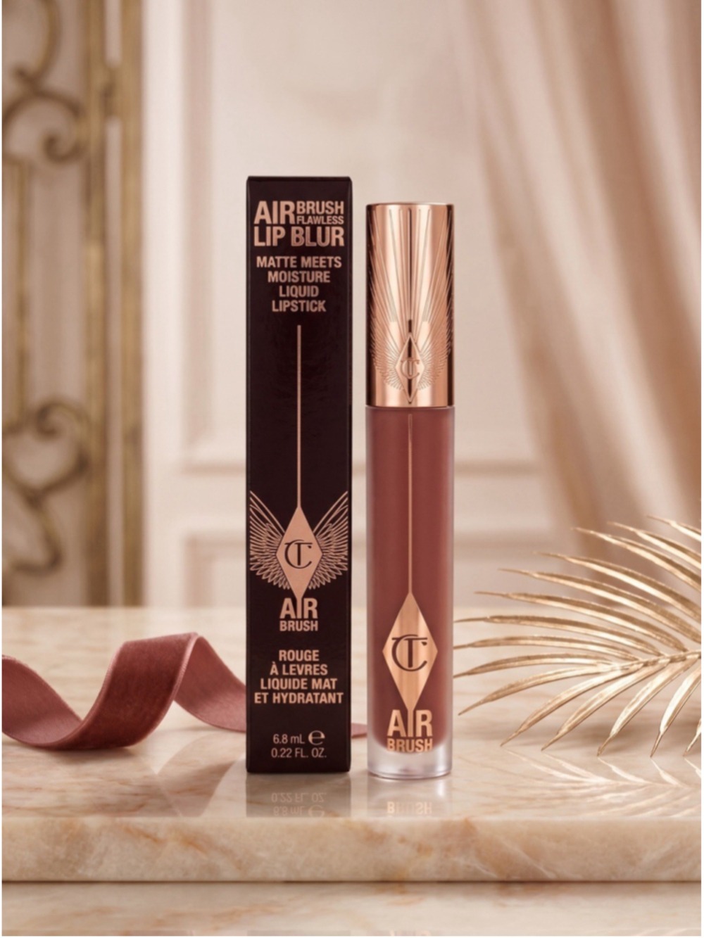 Charlotte Tilbury Airbrush Flawless Lip Blur Pillow Talk Medium Blur Full Size - Picture 1 of 5